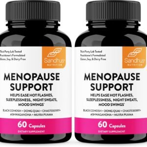 Complete Menopause Support Supplement For Women | With Ashwagandha, Black Cohosh, Dong Quai & Muira Puama | Helps Easing Hot Flashes Night Sweats Mood Swings Hormone Balance & Harmony | 120 Capsules