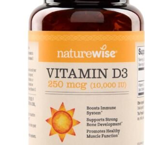 NatureWise Vitamin D3 10,000IU (250 mcg) 90-Day Supply – High Potency for Healthy Immune Support & Muscle Function, Non-GMO, Gluten-Free in Organic Extra Virgin Olive Oil, (Mini Softgel), 90 Count