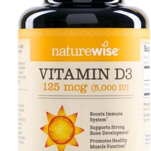 NatureWise Vitamin D3 5000iu (125 mcg) 200-Day Supply for Immune Support, Healthy Muscle Function, and Bone Health – Non-GMO, Gluten Free in Organic Extra Virgin Olive Oil, (Mini Softgel), 200 Count