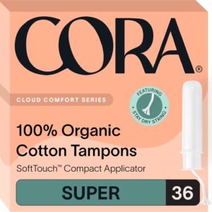 Cora Organic Cotton Tampons (36 Super Tampons)
