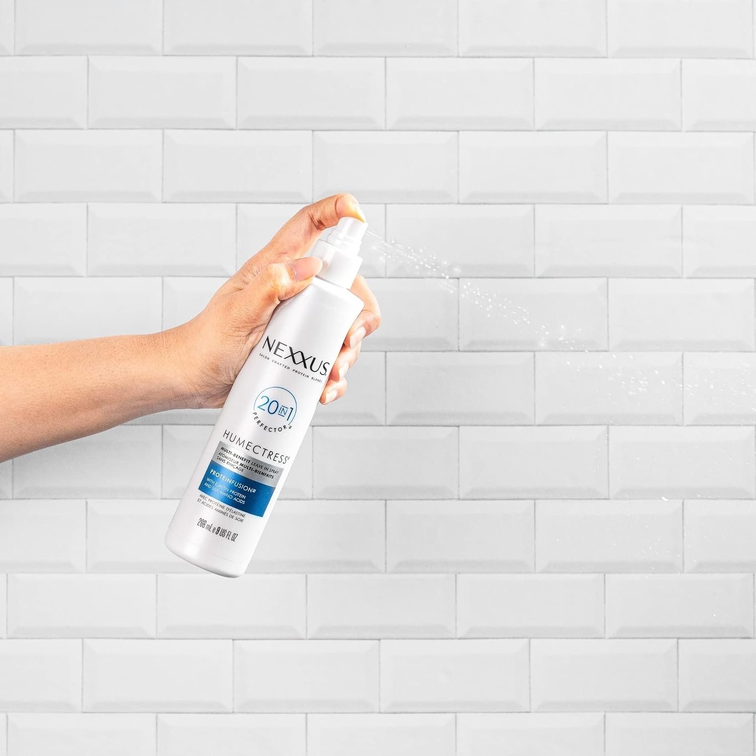 Nexxus Humectress Hair Conditioner 20-in-1 Perfector Leave In Spray for Dry Hair Powered by Polysoft Hydrator Technology with Tri-lipids 9 oz - Image 8