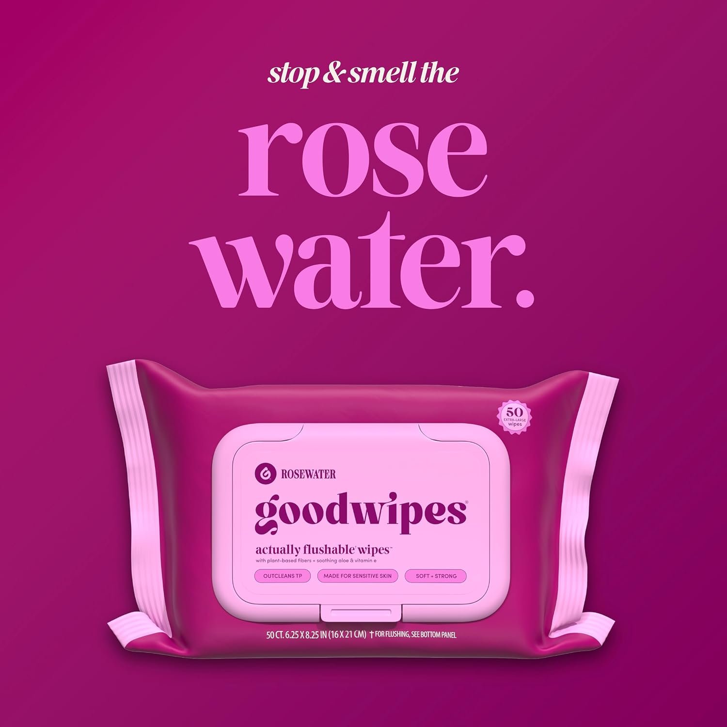 goodwipes Flushable Wipes for Adults - Rosewater Butt Wipes for Women & Men, Septic Safe, Toilet & Bathroom Essentials, Extra Large, 318 Count (6 Packs and 1 Travel Pack) - Image 7