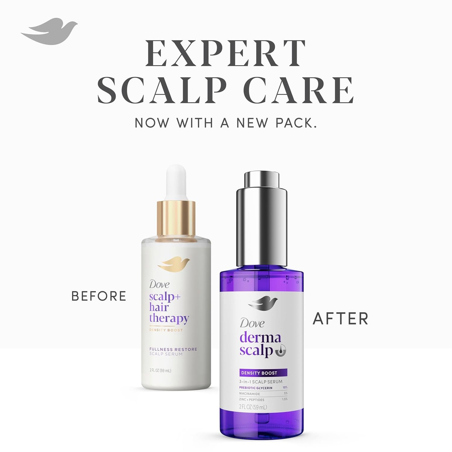 Dove Derma Scalp Density Boost 3-in-1 Scalp Serum 1 ct With Prebiotic Glycerin, Zinc + Peptides, and Niacinamide For Breakage And Hair Thinning 2 oz - Image 11