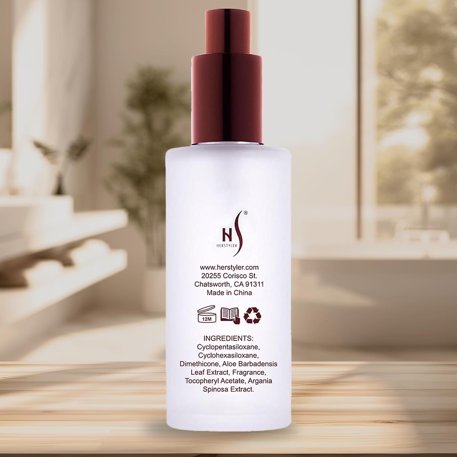 HerStyler Hair Repair Serum - Argan Oil Hair Serum for Frizzy and Damaged Hair - For Frizz, Styling and Shine - Lightweight - Hydrating - Fast Absorbing - For Thicker, Fuller Hair - 2 Fl Oz - 1 Pack - Image 12