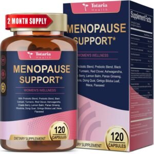 40-in-1 Menopause Supplements for Women, Multibenefit & Complete Black Cohosh for Hot Flashes, Night Sweats & Hormone Balance, w/ Probiotics, DIM, Vitex, Dong Quai, Red Clover and More, 120 Vegan Caps