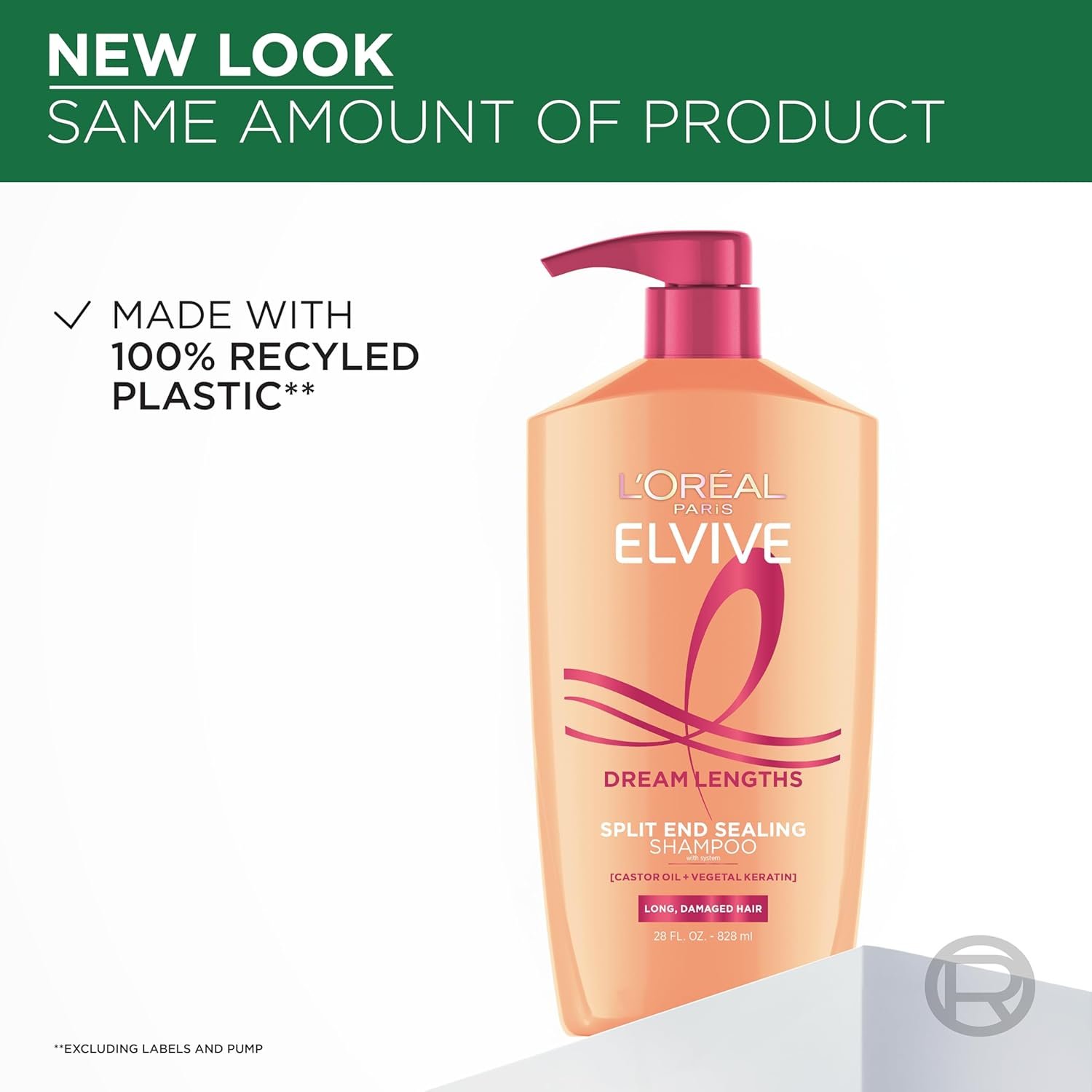 L'Oreal Paris Elvive Dream Lengths Shampoo and Conditioner Set, Seals Split Ends, Hydrating & Strengthening Hair Repair, Fine Castor Oil and Vitamins B3 and B5, 56 Fl Oz Set - Image 5