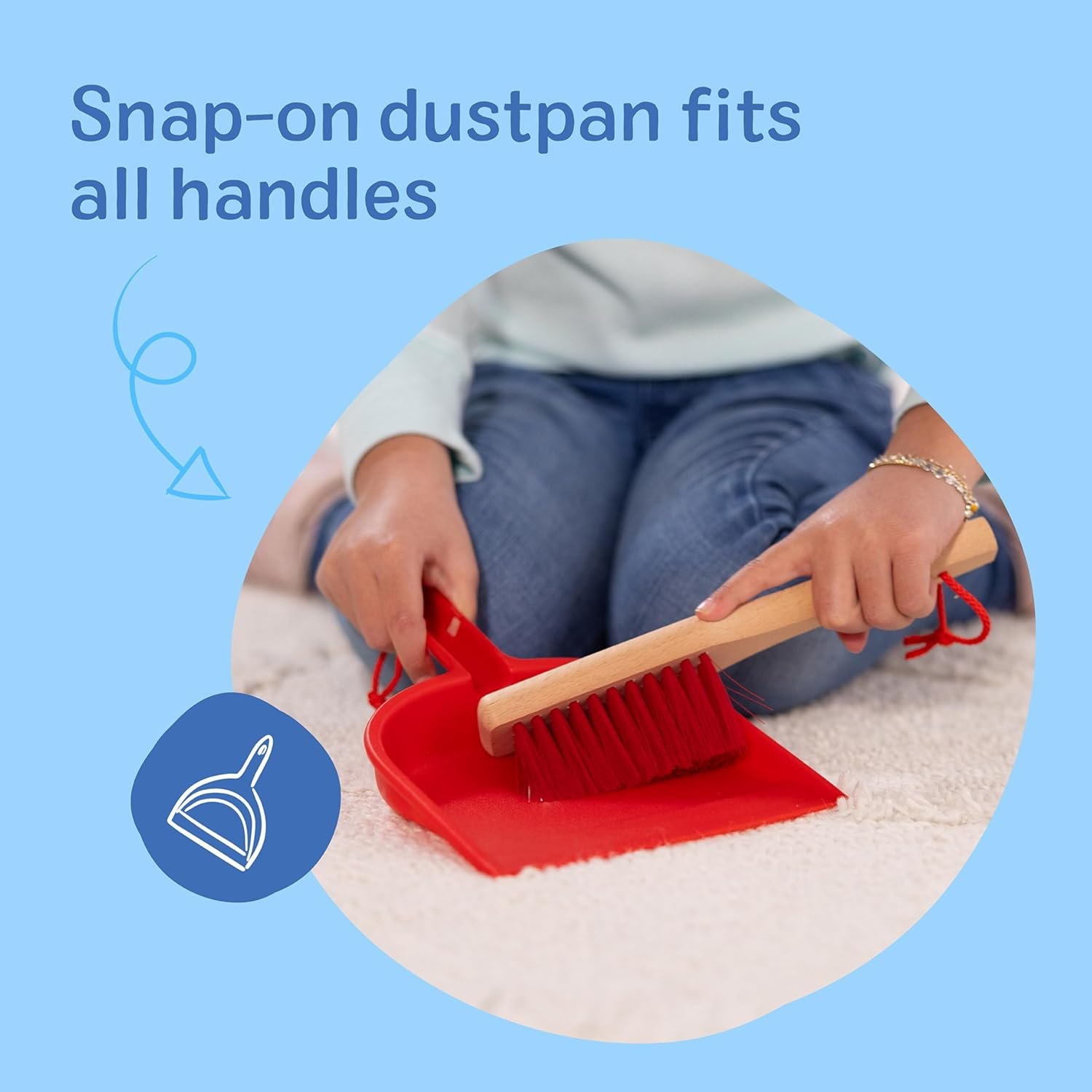 Melissa & Doug Dust Sweep Mop, 6-Pc. Toddler Cleaning Set with Kids Broom & Accessories, Preschool Learning Activities & Kids Toys for Girls & Boys 3+ - Image 8