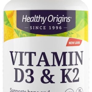 Healthy Origins Vitamin D3 2,000 IU (50 mcg) & Vitamin K2 200 mcg (MK-7), 180 Liquid Softgels – High Potency Synergy for Calcium Absorption