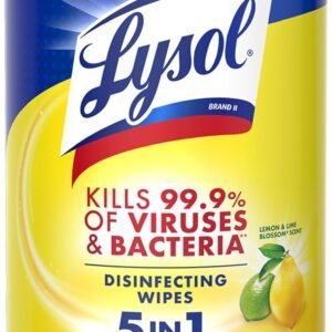 Lysol Disinfectant Wipes, Multi-Surface Antibacterial Cleaning Wipes, for Disinfecting and Cleaning, Lemon and Lime Blossom, 80 Count (Pack of 1)