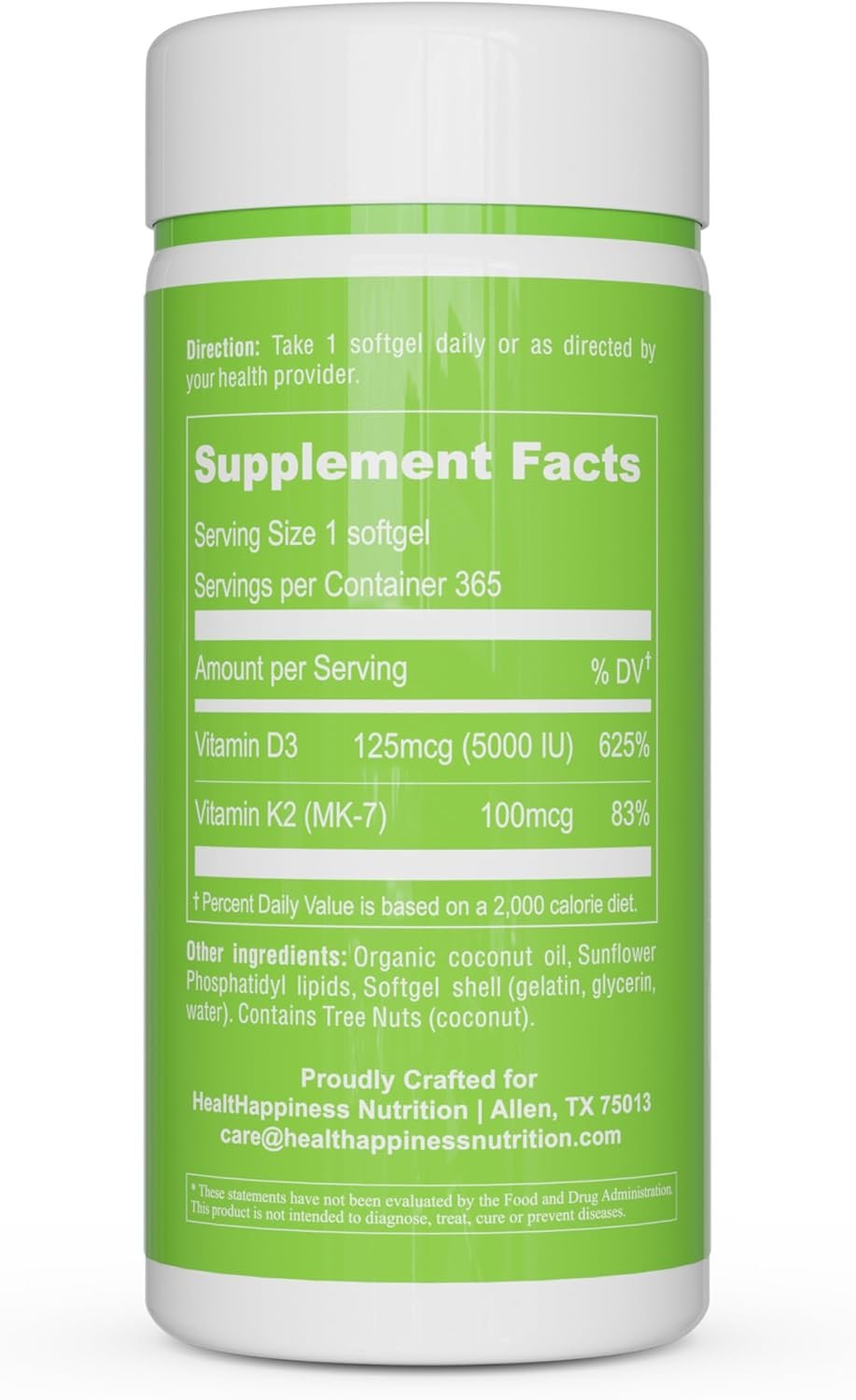 UpNourish Liposomal D3 K2 MK-7 – 365 Mini softgels with Organic Coconut Oil - 5000 IU 125 mcg Vitamin D3 and 100 mcg Vitamin k2 for Optimal Bone and Immune Health - Image 6