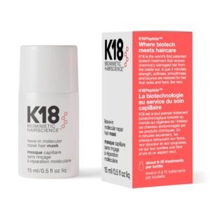 K18 Leave-In Molecular Repair Hair Mask, Patented, Lasting Repair For Dry, Frizzy, Damaged Hair, Reverse Damage In 4 Minutes From Bleach, Color, Chemical Services + Heat
