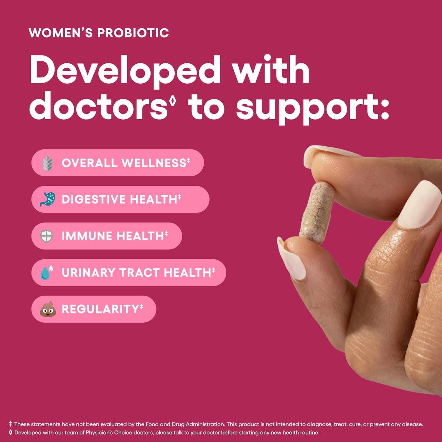 Physician's Choice Probiotics for Women - PH Balance, Digestive, UT, & Feminine Health - 50 Billion CFU - 6 Unique Strains for Women - Organic Prebiotics, Cranberry Extract+ - Womens Probiotic - 84 CT - Image 3