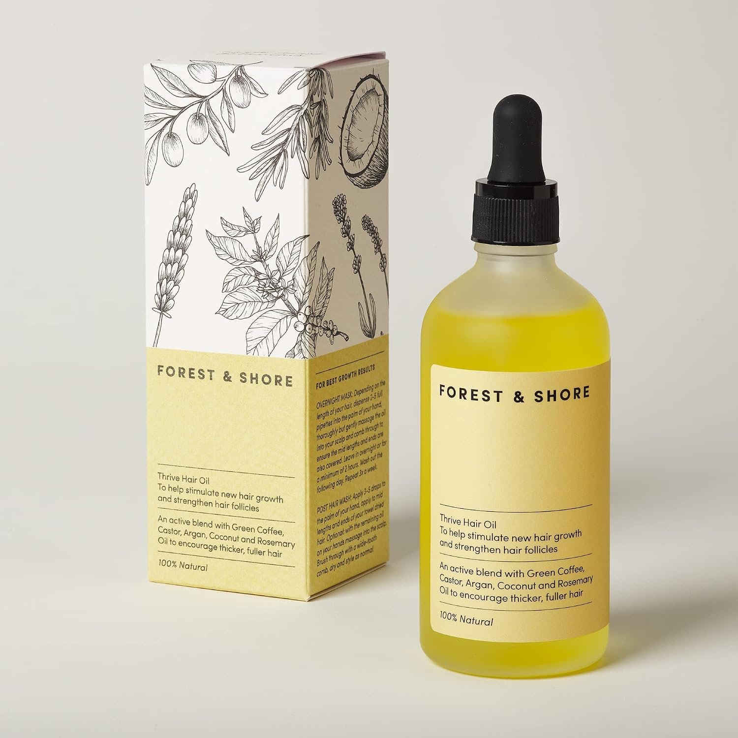 Forest & Shore Hair Growth Oil, 100% Natural, with Caffeine, Biotin, Castor , Argan & Rosemary, Effective Serum for Damaged Hair - Image 7