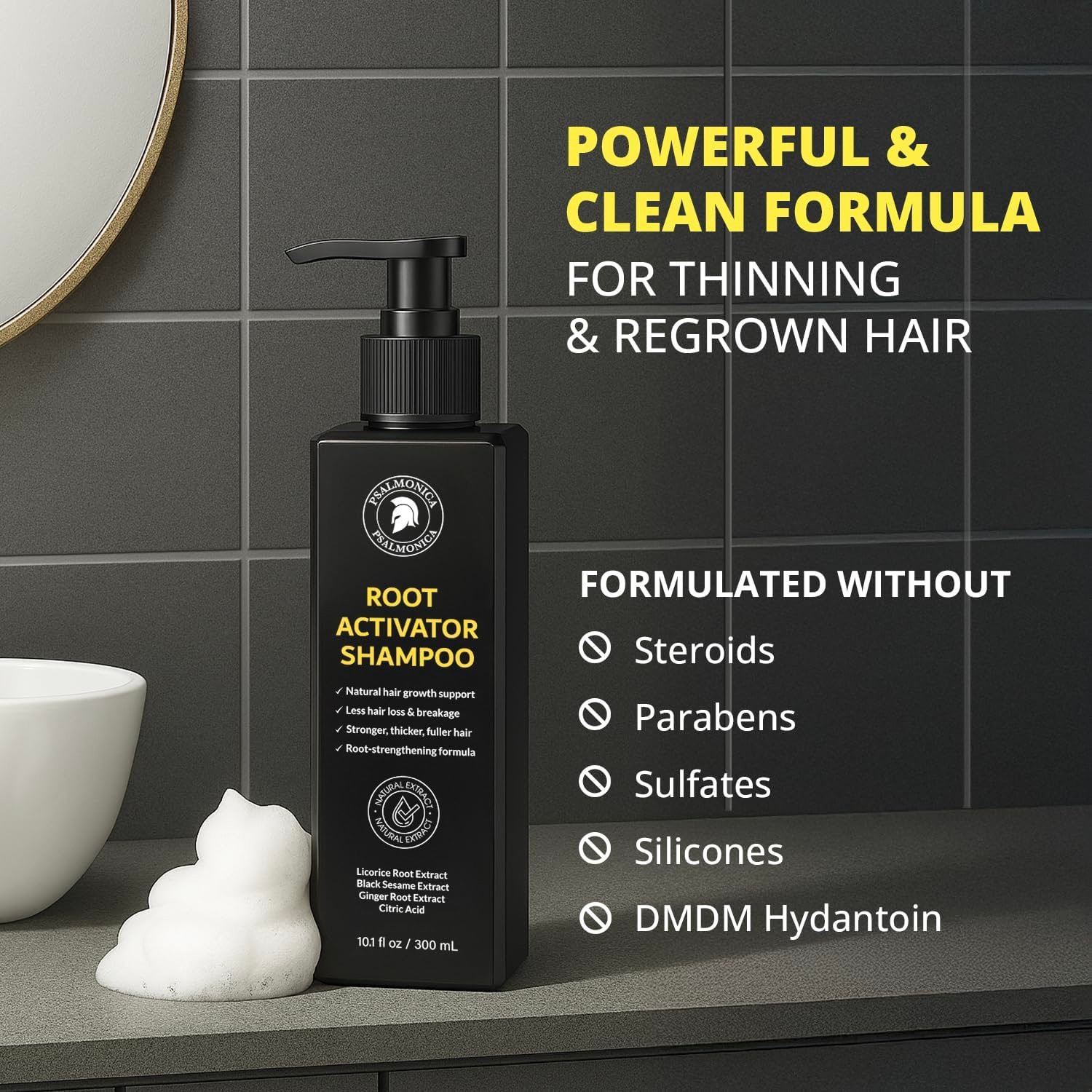 Root Activator Shampoo for Men: Hair Growth Shampoo for Hair Loss and Thinning Hair - Hair Loss Regrowth Shampoo for Men Women (Refreshing Scent) - Image 7