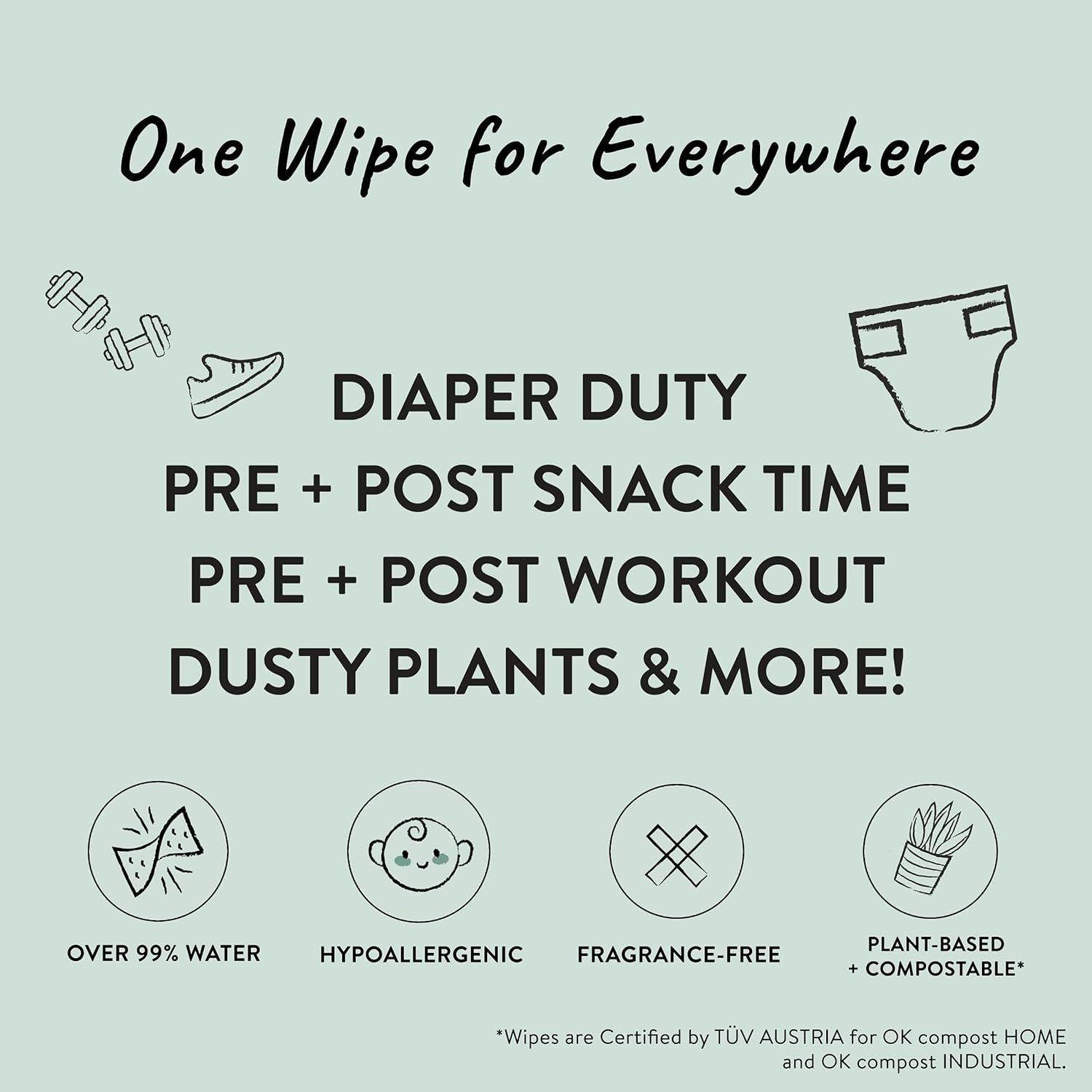 The Honest Company Hypoallergenic Multi-Use Baby Wipes for Sensitive Baby Skin, Terrazzo, 36 Count - Image 3