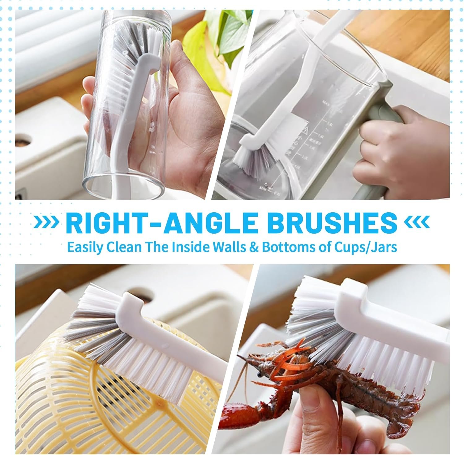 16Pcs Crevice Cleaning Brush Set, Hard Bristle Scrub Brushes Tools for Deep Cleaning Gap,Window Groove Cleaning Brush for Sliding Door, Sill, Tile Lines, Shutter, Corner, Sink, Teapot, Bottle (16 Pcs) - Image 4