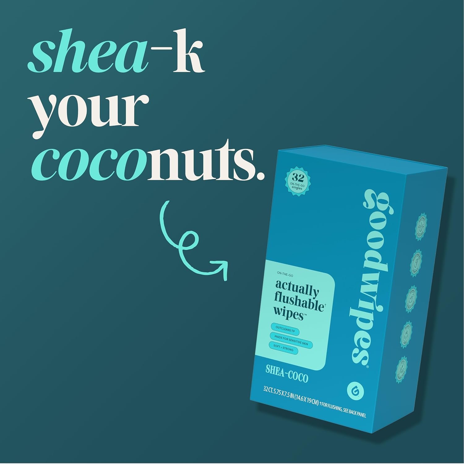 goodwipes Flushable Wipes for Women - Shea-Coco Individually Wrapped Travel Butt Wipes To Go, Mini Purse & Festival Essentials for Adults, pH Balanced for Feminine Hygiene, 32 Count (1 Pack) - Image 6