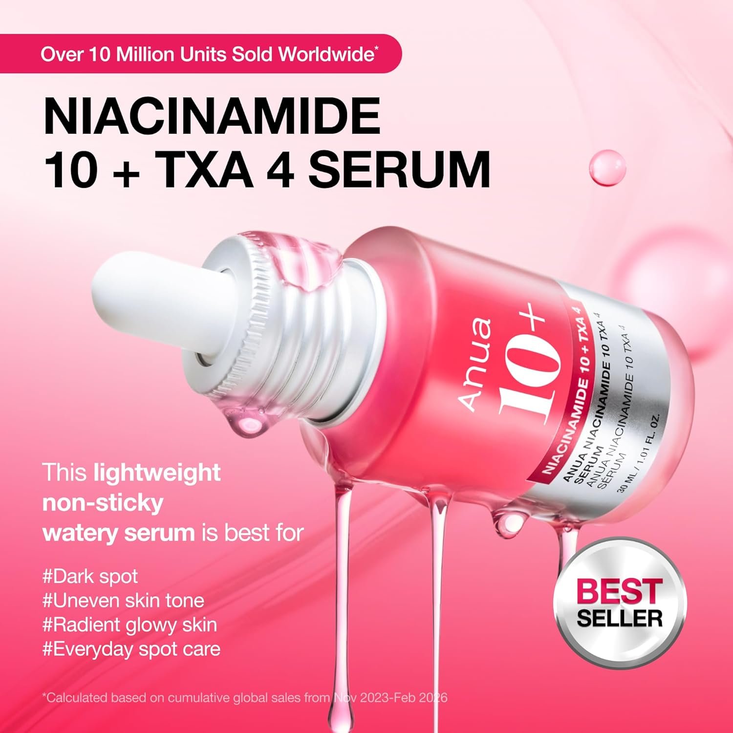 Anua Niacinamide 10 + TXA 4 Serum, Dark Spot Care, Hyaluronic Acid, Tranexamic Acid, Lightweight & Hydrating All-in-One Daily Facial Serum for Glass Skin, Korean Skincare, 1.01 fl.oz - Image 3