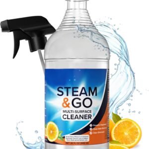 Steam & Go Multi-Purpose Cleaner Spray with Oxy Power for Multi-Surfaces – Removes Stains, Eliminates Odors, & Degreases – Orange Scent, 32 oz