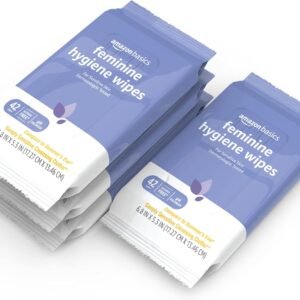 Amazon Basics Flushable Feminine Hygiene Wipes, pH Balanced, Gynecologist Tested, Septic and Sewer Safe, Fresh Scent, Alcohol Free, 168 Count (4 Packs of 42)