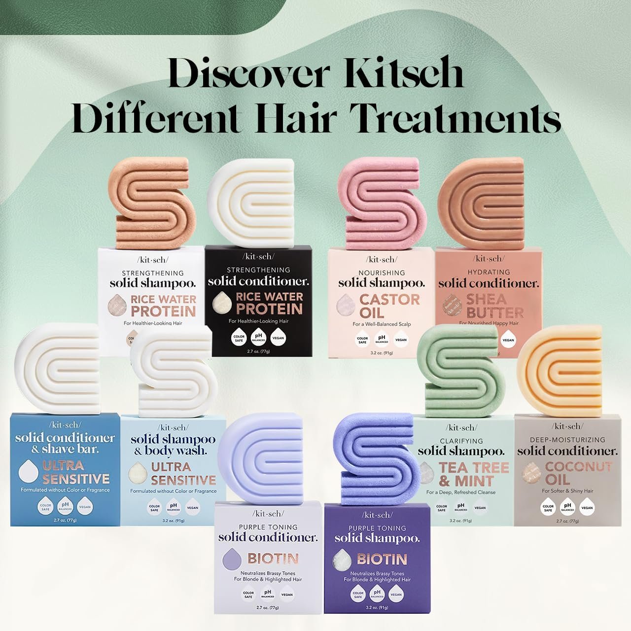 Kitsch Rosemary & Biotin Shampoo and Conditioner Set for Hair Growth - Strengthening, Thickening & Volumizing Shampoo and Conditioner Bar - Paraben, Sulfate & Silicone Free - 2 pack - Image 9