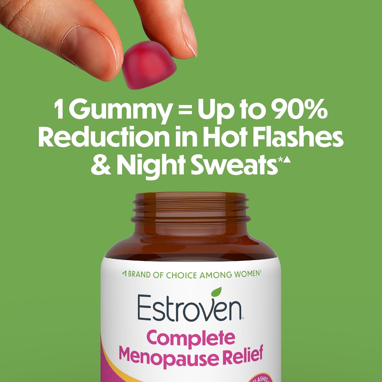 Estroven® Complete Menopause Relief Gummies for Women Mango Passionfruit Flavor, 30 Count, Hormone Free and Drug Free Daily Supplement for Hot Flashes and Night Sweats - Image 2