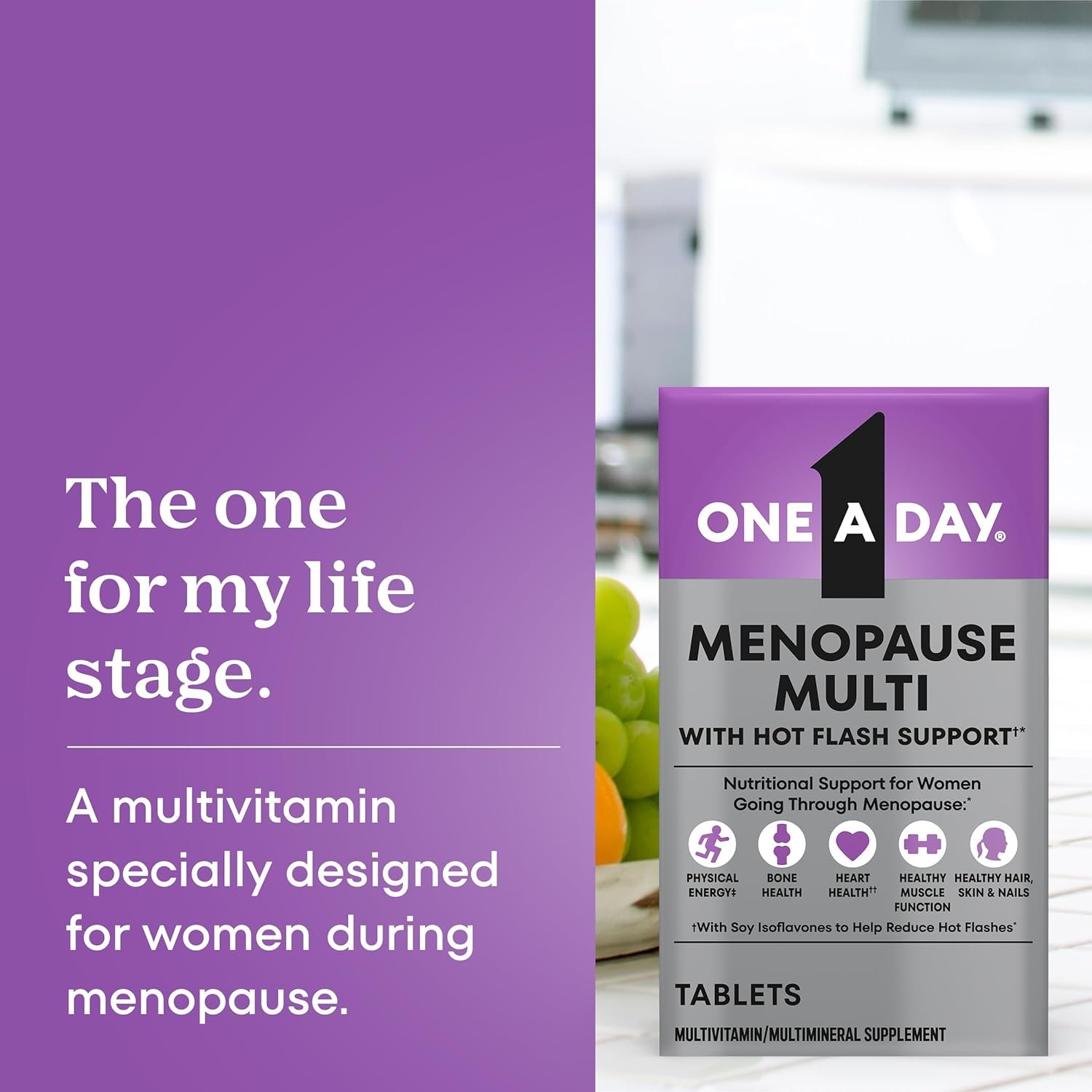 One A Day Women's Menopause Multivitamin with Vitamin A, Vitamin C, Vitamin D, Vitamin E and Zinc for Immune Health Support, Bone Health, 50 Count (New Packaging) - Image 5