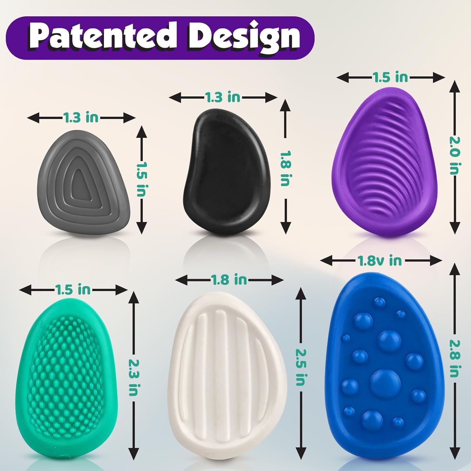 Fidget Toys Adults Sensory Stone: 6 Pack Textured Worry Stone for Autism Kids Calming Down - Fidget Stress Toys for Stress Relief - Small Students Prizes Fidget Toys - Image 2