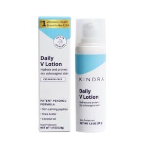 Kindra Daily V Vaginal Moisturizer Lotion – OBGYN Recommended for Dryness & Itch, with Hyaluronic Acid, Odor Support – Estrogen-Free Cream, pH-Balanced Feminine Care – 60 Applications