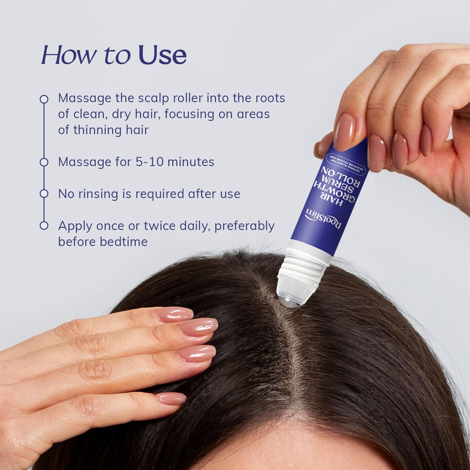 Hair Growth Serum Roll On with Rosemary, Caffeine & Biotin, Helps Support Fuller-Looking Hair, Clean Non-Greasy Scalp Serum for Thinning Hair 1.08 Fl Oz - Image 7