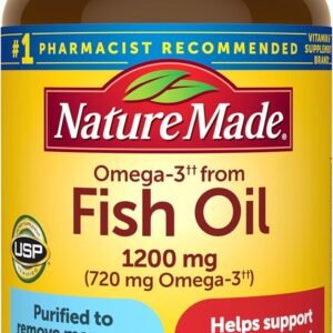 Nature Made Fish Oil Omega 3 Supplements, Omega 3 Fish Oil as Ethyl Esters 1200 mg Softgels, EPA DHA Supplement for Healthy Heart, Brain, Eye Support, One Per Day, 100 Softgels