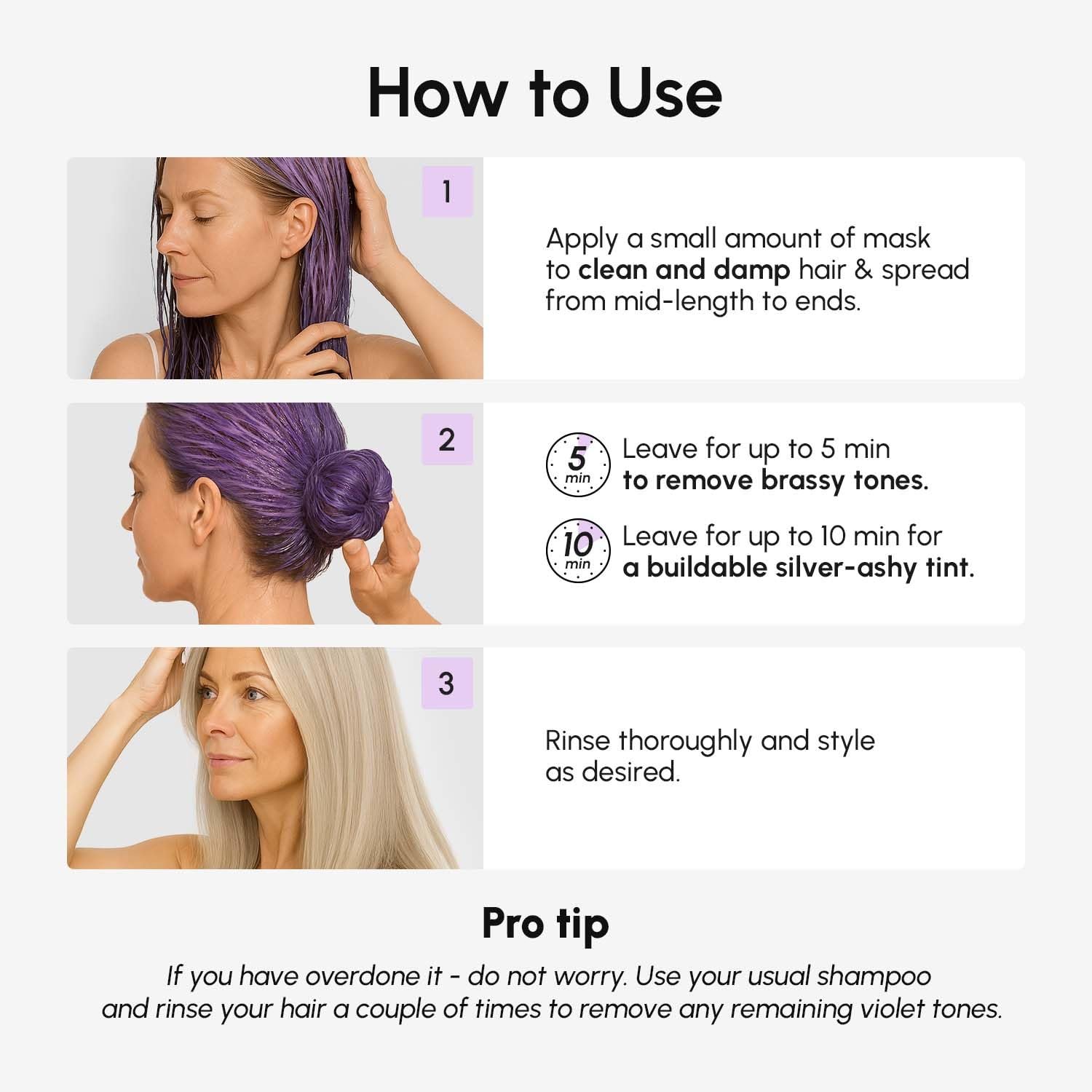 MAREE Deep Conditioning Hair Mask for Damaged Hair Treatment – Keratin Hair Care for Hydrating Growth Repair Moisturizing – Dry Curly Color Refreshing – 10 Fl Oz, Purple - Image 10
