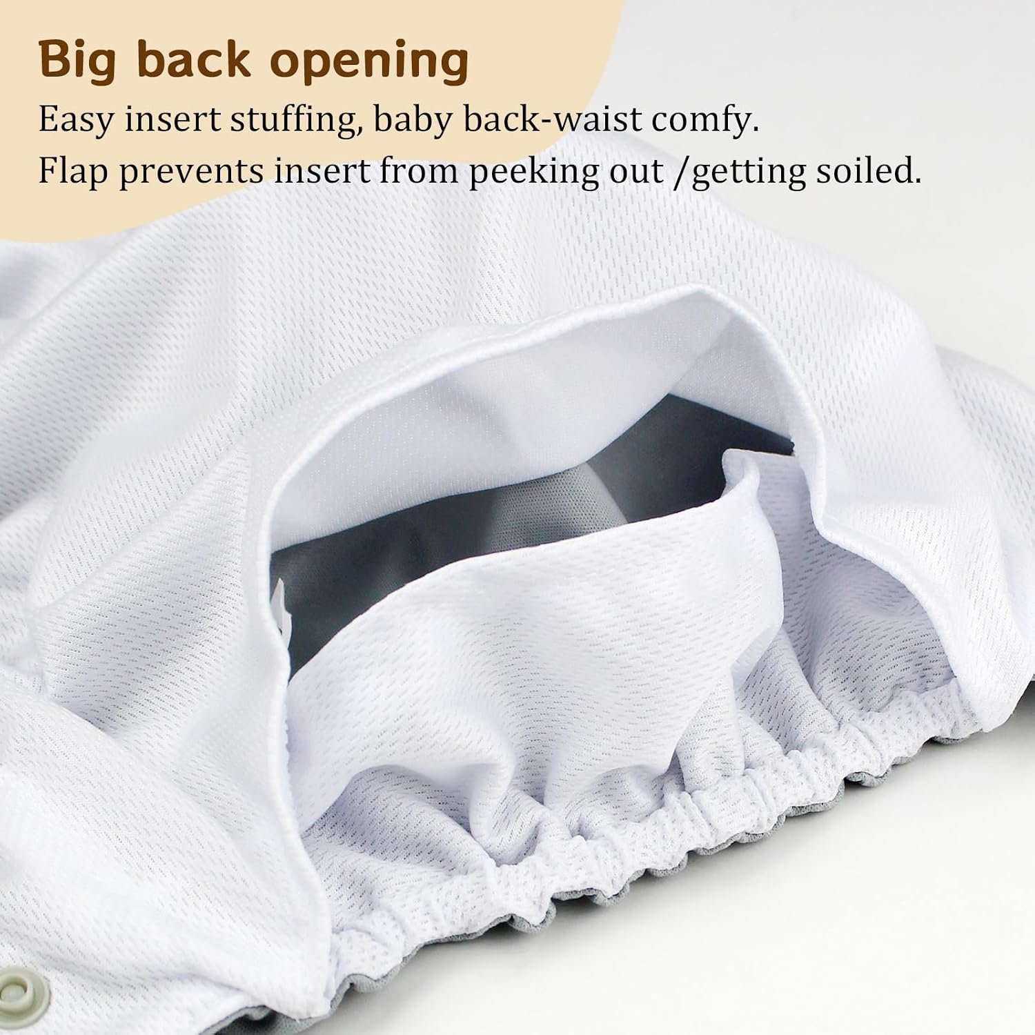 Mama Koala 3.0 Pocket Cloth Diapers for Babies with AWJ Lining, 6 Pack with 6 4-Layer Natural Cloth Diaper Inserts - Reusable and Washable Pocket Diapers(Simply Neutrals) - Image 7