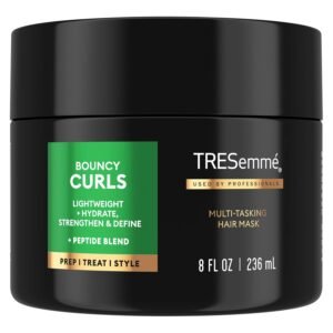 TRESemmé Multi-Tasking Hair Mask 1 ct Bouncy Curls to Lightweight + Hydrate, Strengthen & Define, with Peptide Blend, 8 fl oz