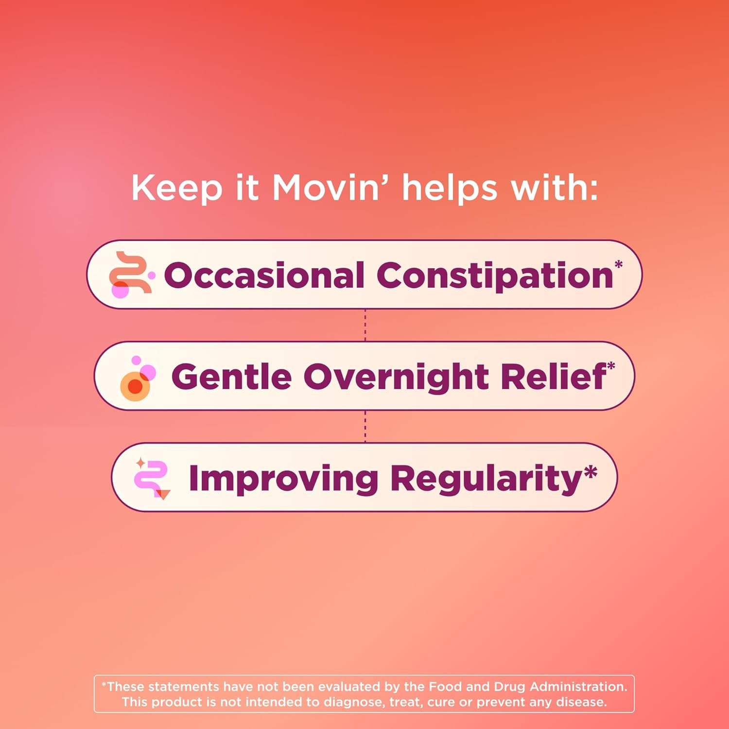 OLLY Keep it Movin' Gummy Supplement, Occasional Constipation Support,* Rhubarb, Prune, Amla Extracts - Plum Berry Flavored, 15 Day Supply - 30 Count - Image 3