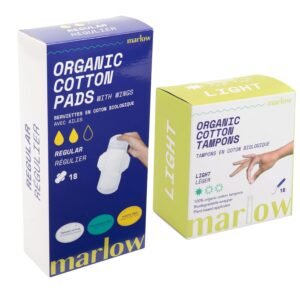 Organic Light Cotton Tampons with Compact Plant-Based Applicators + Organic Cotton Pads | Fragrance Free, Toxin Free