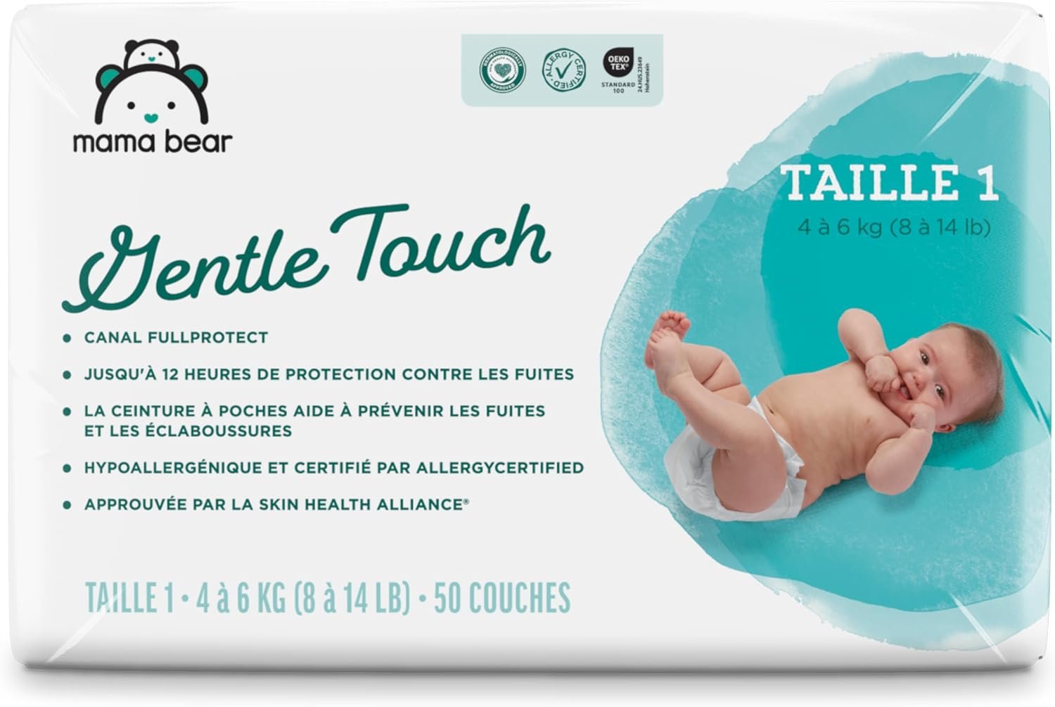 Amazon Brand - Mama Bear Gentle Touch Diapers, Hypoallergenic, Leakage Protection, Size 1, 50 Count - Image 9