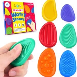 Fidget Toys Sensory Stone for Kids: 6 Pack Textured Soft Worry Stone for Autism Kids Calming – Fidget Stress Toys for Students Stress Relief – Small Prizes Fidget Toys