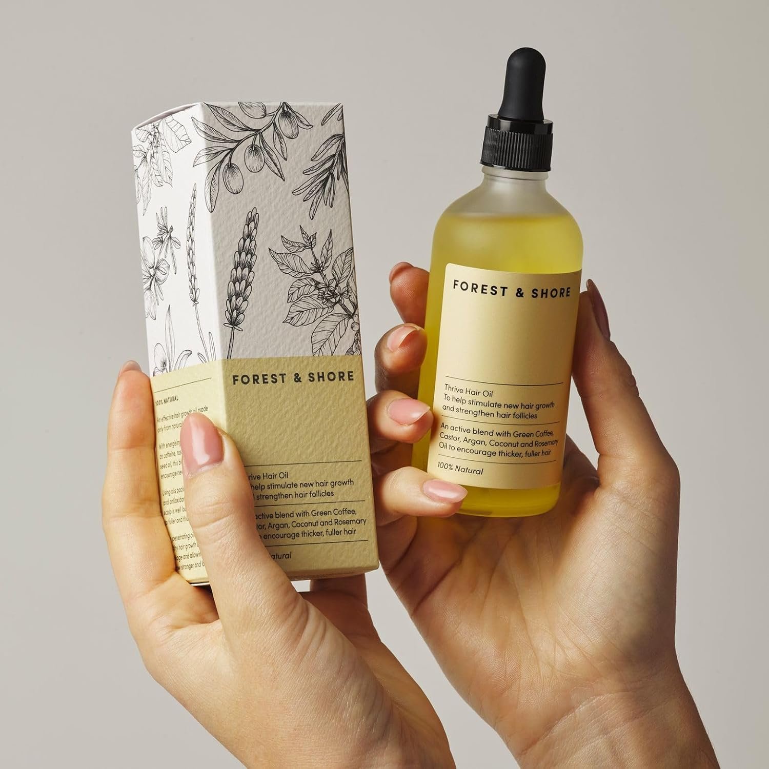 Forest & Shore Hair Growth Oil, 100% Natural, with Caffeine, Biotin, Castor , Argan & Rosemary, Effective Serum for Damaged Hair - Image 6