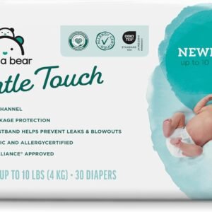 Amazon Brand – Mama Bear Gentle Touch Diapers, Size Newborn, Keeps Baby Dry, Skin Safe, Formulated without Fragrance, 30 Count