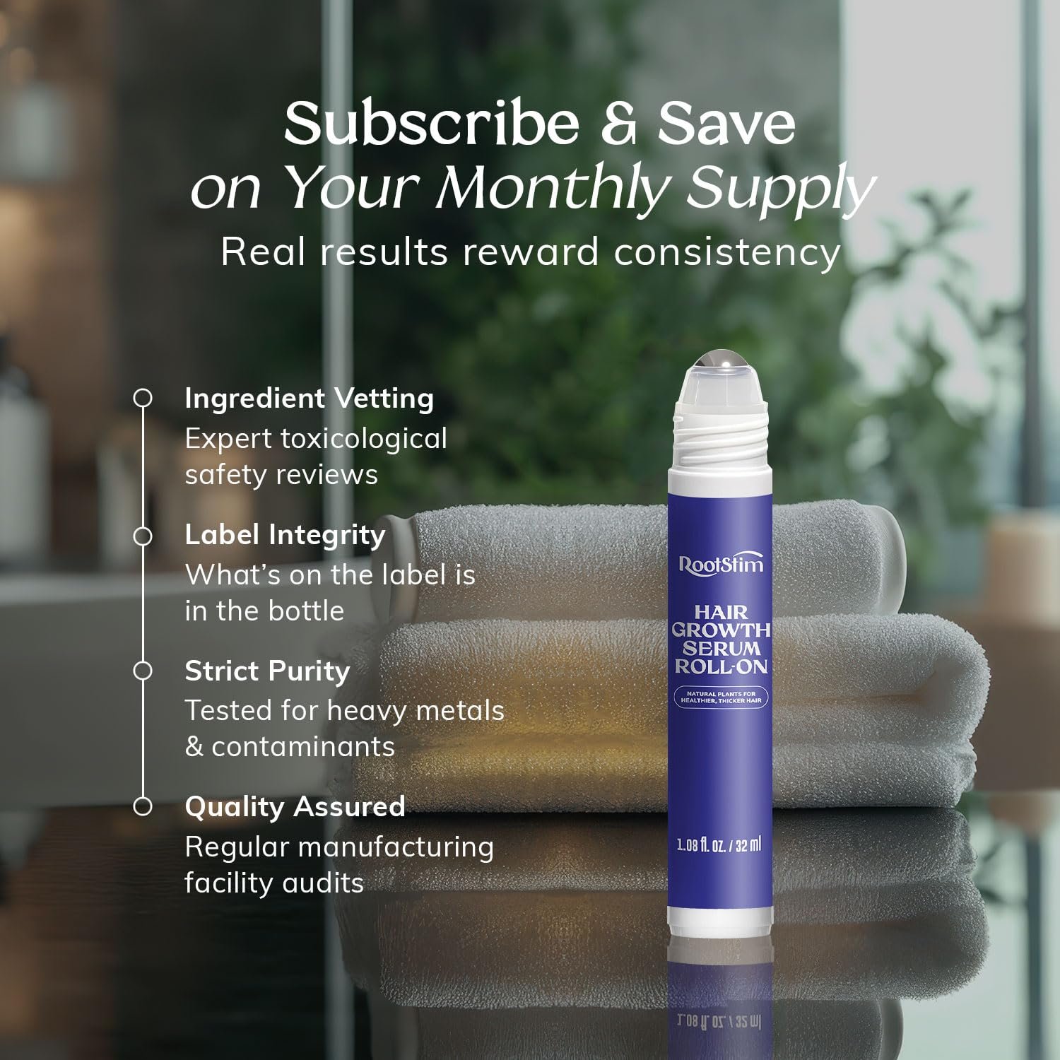 Hair Growth Serum Roll On with Rosemary, Caffeine & Biotin, Helps Support Fuller-Looking Hair, Clean Non-Greasy Scalp Serum for Thinning Hair 1.08 Fl Oz - Image 8
