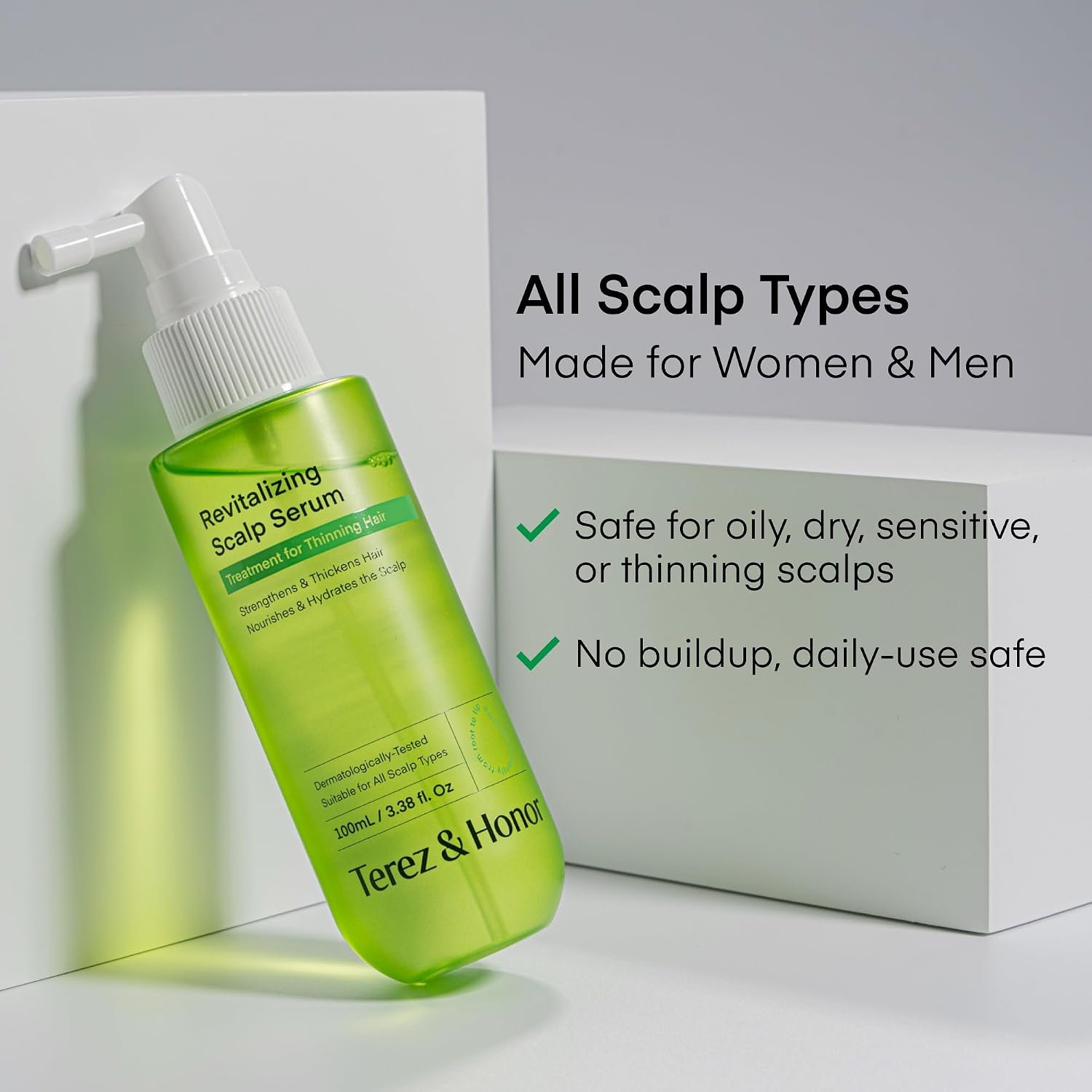 Scalp Serum for Hair Growth Spray – Korean Vegan Treatment for Hair Loss, Thinning & Itchy Scalp, Non-Greasy, Lightweight Formula to Exfoliate Dandruff & Strengthen Roots – For Men & Women (100 mL) - Image 7