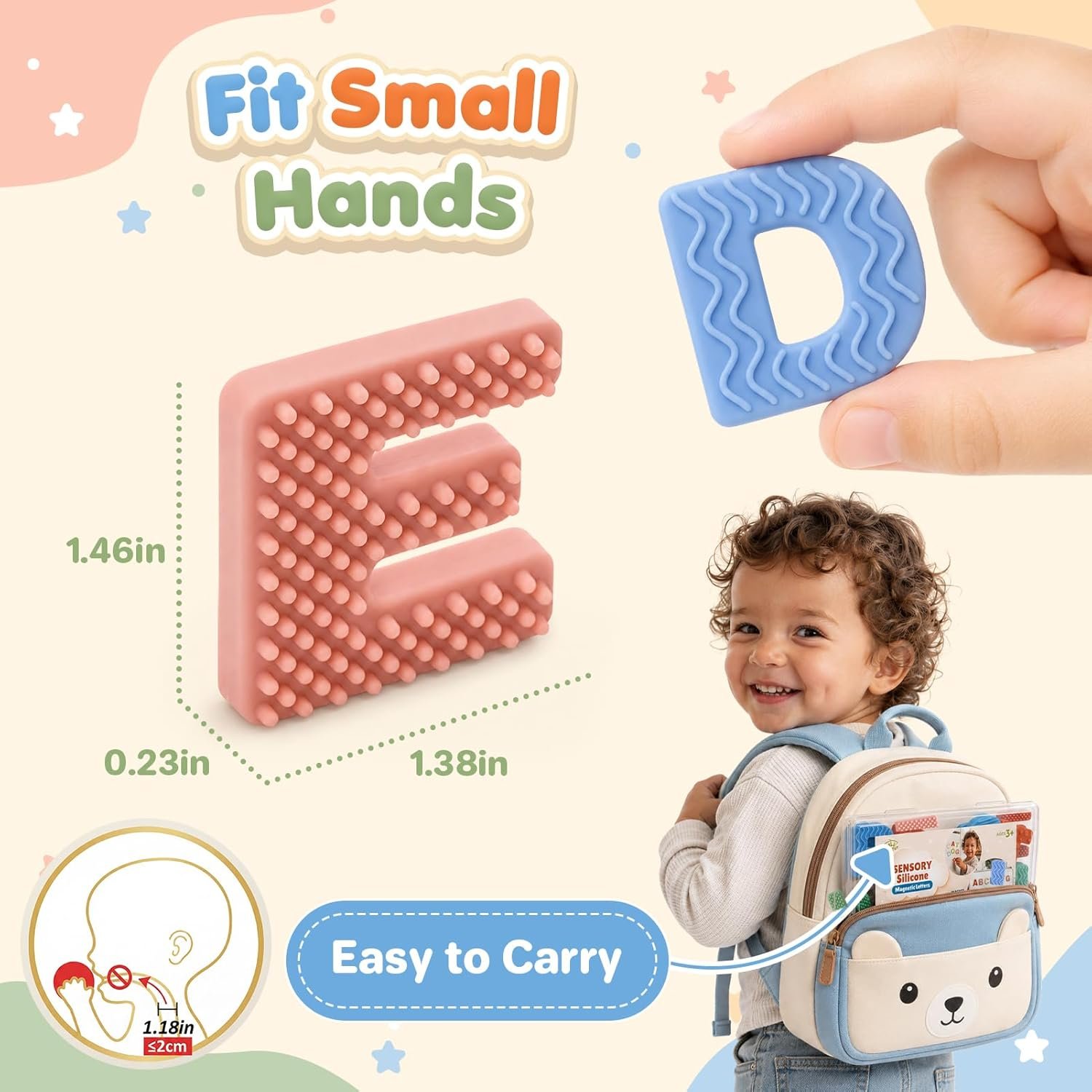 Sensory Silicone Alphabet Magnetic Letters: 26 Uppercase ABC Fridge Magnets for Toddlers & Kids 3+, Preschool Learning Refrigerator ABC Educational Toys, Cute Birthday Gifts for Boys Girls Girl Kids - Image 4