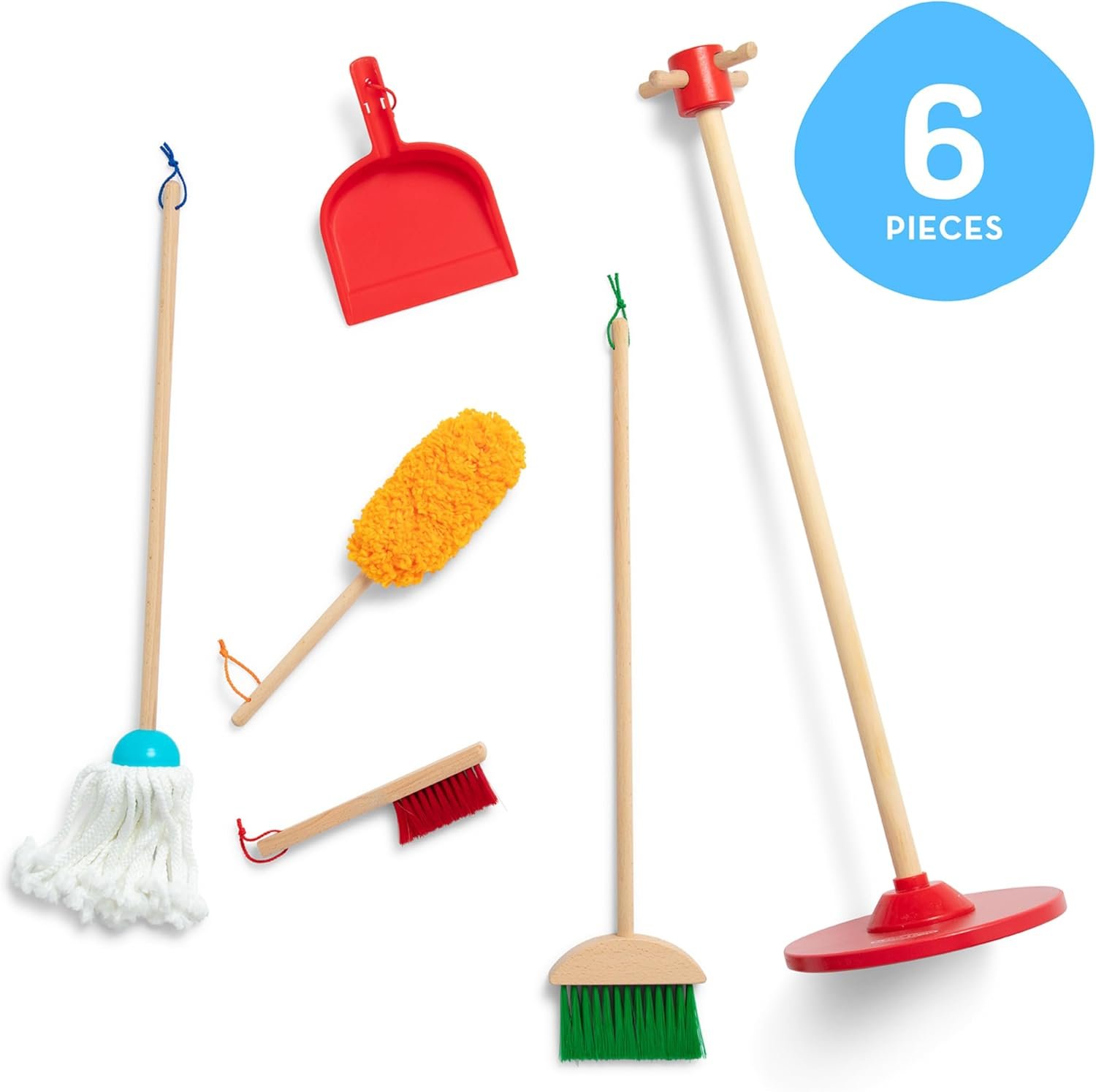 Melissa & Doug Dust Sweep Mop, 6-Pc. Toddler Cleaning Set with Kids Broom & Accessories, Preschool Learning Activities & Kids Toys for Girls & Boys 3+ - Image 4