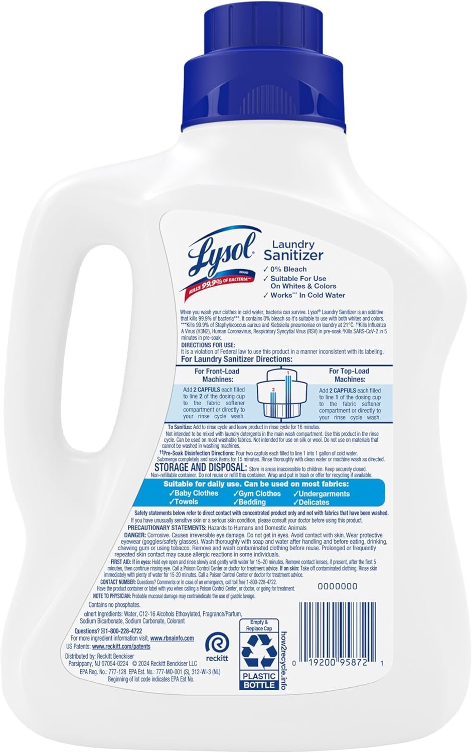 Lysol Laundry Sanitizer Additive, Bacteria-Causing Laundry Odor Eliminator, Detergent Additive, Crisp Linen, 90oz - Image 12