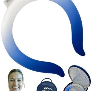 Neck Cooling Tube with Insulated Bag – Reusable Ice Ring Neck Cooler Wrap Indoor Outdoor – Wearable Cooling Ring – Relief for Summer and Hot Flashes – Freezes Under 64℉ (Blue and White)