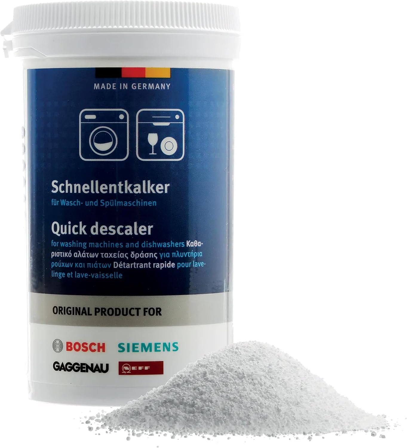 Quick Descaler 250 gr compatible with Bosch Siemens Neff Gaggenau Dishwashers and Washing Machines