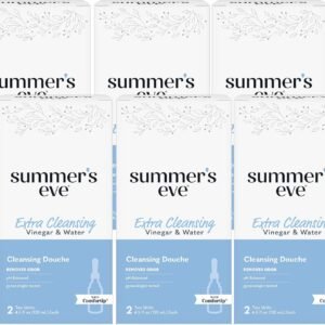 Summer’s Eve Extra Cleansing Vinegar and Water Feminine Cleansing Douche, Odor Control, pH Balanced, Gynecologist Tested, with Comfortip, 4.5 Ounce Each, 2 Count (Pack of 6)