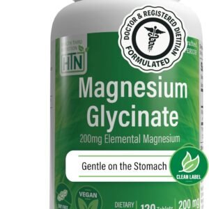 Magnesium Glycinate 200mg Elemental (from 1,540mg Chelated Bisglycinate) – Supports Muscle, Nerve & Relaxation – Gentle on Stomach, High Absorption, Non-GMO, 120 Tablets – Health Thru Nutrition