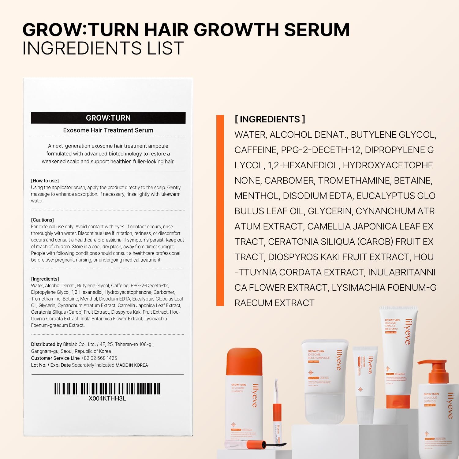lilyeve GROWTURN Hair Growth Serum with Built-in Brush, Heartleaf-Derived Exosomes to Revitalize, Scalp Massager, Korean Hair Care, 3.38 fl. oz. - Image 9